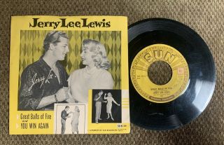 Jerry Lee Lewis ‎– Great Balls Of Fire 45 W/ Picture Sleeve - Sun 281 - Vg