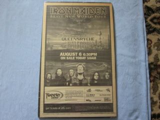 Iron Maiden - - Brave World Tour - - 2000 - - Concert Poster Ad