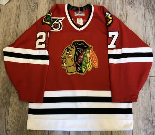 Vintage Ccm Maska Chicago Blackhawks Jeremy Roenick Authentic Hockey Jersey 44
