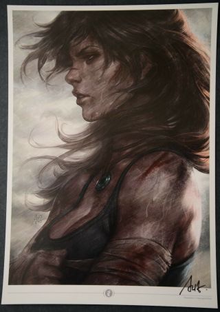 Tomb Raider Lara Croft Stanley Artgerm Lau Signed Art Print