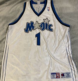 Vintage 90’s Champion Tracy Mcgrady Orlando Magic Jersey Sz 52 White/blue/stars