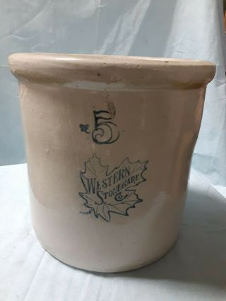 Antique 5 Gallon Western Stoneware Co Crock
