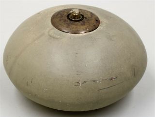 Antique Canadian Nautical Stoneware Whale Oil Lamp W/brass Wick Burner Insert