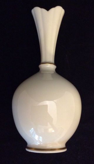 Lenox Rhodora Rose Bud 8” Vase With Gold Trim USA 2