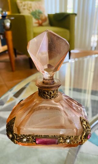 Antique/vintage Art Nouveau Perfume Bottle - Rare - 5”