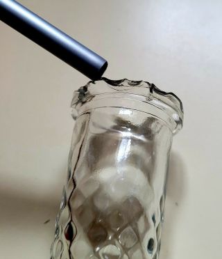 Vintage Clear Diamond Cut Glass Vase 3