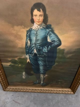 Vintage Framed The Blue Boy Print,  18” X 22” By Thomas Gainsborough J A Olsen Co