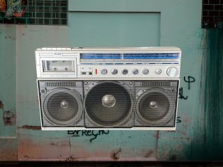 Vintage 80s Magnavox Boombox Ghetto Blaster Stereo Cassette Recorder Model D8443