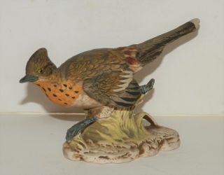 Vintage Roadrunner Bird By Uctci Japan Ceramic Bisque Figurine