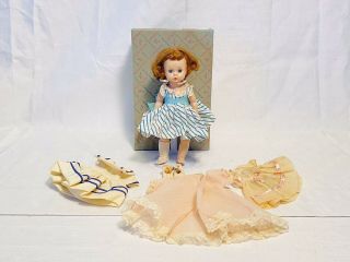 Vtg 1950s Madame Alexander Wendy Kins Doll 742 Auburn Orig Box Extra Dress