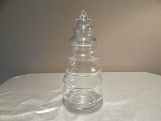 Vintage Clear 9 " Glass Christmas Tree Candy Dish