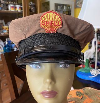 Vintage Shell Gas Station Attendant Uniform Hat