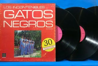 Los Gatos Negros De Tiberio " 30 Exitos " 3 Lp Cumbia Melody 1979