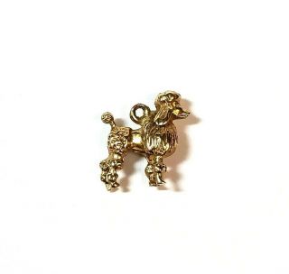 Vintage Small 14k Yellow Gold Detailed Poodle Dog Charm