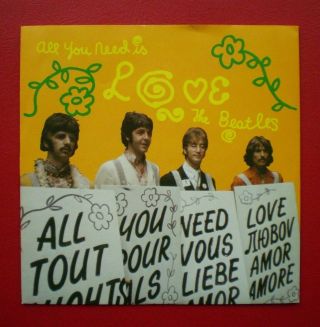 The Beatles (all You Need Is Love) British 45 W/ Pic Nm/nm Lennon / Mccartney