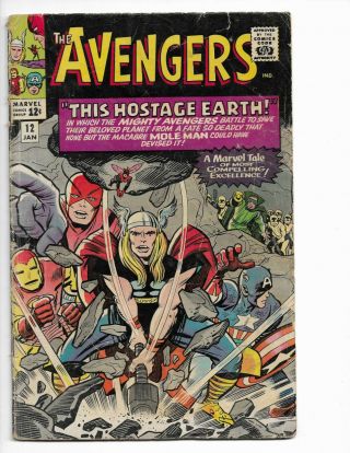 Avengers 12 - G,  2.  5 - Mole Man - Captain America - Thor - Giant Man (1965)