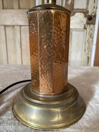 Vintage Copper And Brass Lamp Streetlight Style Table Lamp Light 2