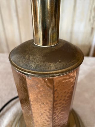 Vintage Copper And Brass Lamp Streetlight Style Table Lamp Light 3
