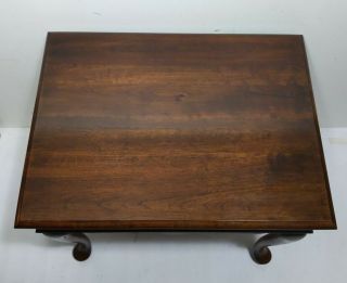 Vintage Mersman Mahogany Wood Queen Anne End Table Dovetailed Drawer 3
