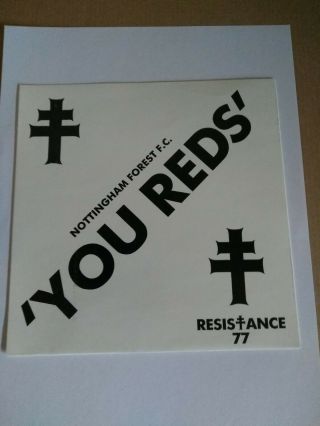 Resistance 77 You Reds / Nottingham Forest Fc 7 " Vinyl Record Punk Oi Ex / Ex