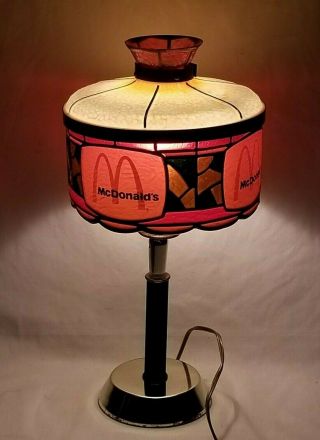 Vintage Mcdonalds Tiffany Style Lamp Plastic Shade
