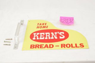 Vintage 50s 60s Kerns Bread Sign Door Push Old Stock