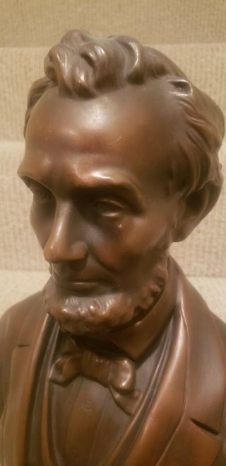 Vintage Abraham Lincoln Bust Statue Faux Bronze 17 " Alexander Backer Co