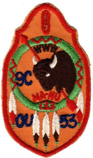 Boy Scouts Oa Conclave Area 9c 1953 Section Bsa Manu Lodge 133 O.  U.  Patch Badge