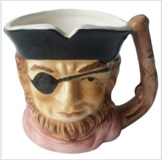 Toby Mug Jug Coffee Cup 3d Pirate Man Face W/ Musket Gun Handle Bahamas Vintage
