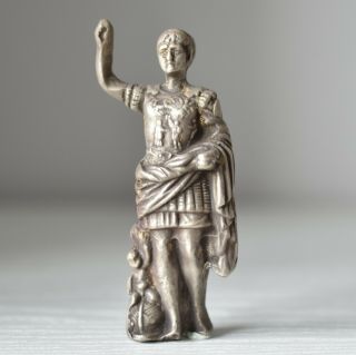 Silver Statuette Augustus Of Prima Porta Ar Augustus Caesar First Roman Emperor