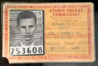 1940s 1950s Us Atomic Energy Commission Los Alamos National Labs Badge Bomb