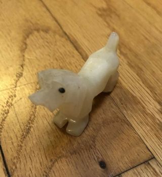 Vintage Hand Carved Stone Dachshund Figurine 2.  5 " Long Onyx Dog Collectible