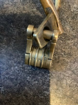 Antique brass kit bag lock with antique brass 3 letter combination padlock 3