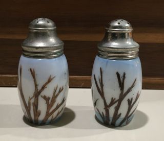 Vintage Ceramic Salt And Pepper Shakers With An Aluminum Screw Cap See Pictures