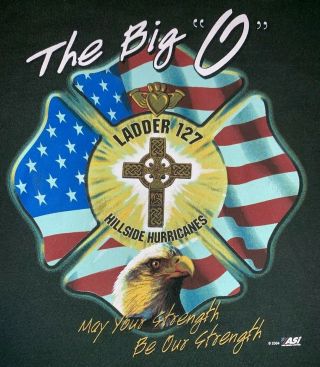 Fdny Nyc Fire Department York City T - Shirt Sz L Ladder 127 Queens Irish Ire