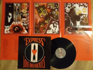 Love And Rockets - Express 1986 Vinyl Lp & Poster Bauhaus Tones On Tail