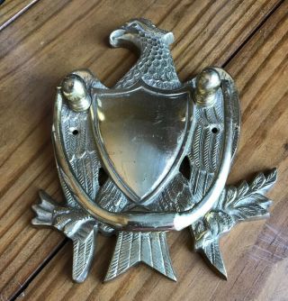 Vintage Solid Cast Brass American Bald Eagle Door Knocker