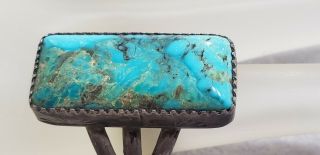 Vtg Quality Old Pawn Navajo Huge Royston Turquoise Sterling Silver Ring.  Sz.  9