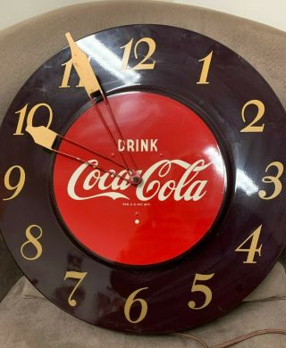 Vintage Coca Cola Metal Advertising Clock