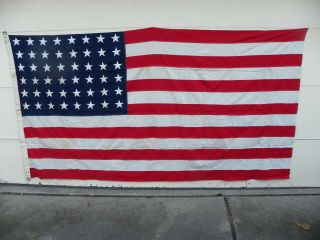 Vintage United States Flag With 48 Stars & Strong Eye Hooks (5 