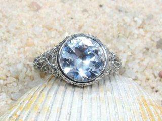 Vintage Victorian Edwardian Engagement Ring 14k White Gold Over 2.  54 Ct Diamond