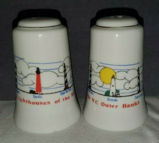 Vintage North Carolina Outer Banks Lighthouses Salt And Pepper Shakers