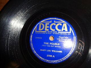 Late 30s Decca Blue Lb.  Jazz 78/mary Lou Williams - Piano Solos W.  Bass&drums/e