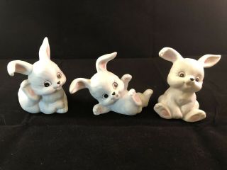 Homco 3 White Bunny Rabbits 1458 Ceramic Easter/spring