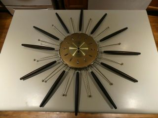 Vintage Robert Shaw Lux 8 Day Sunburst Wall Clock No Clock Mechanism Starburst