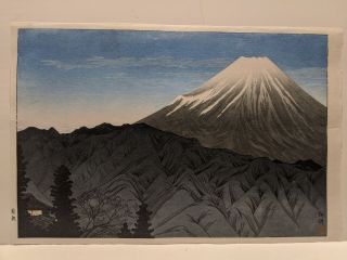 1932 Shotei Hiroaki Japanese Woodblock Print Mt Fuji