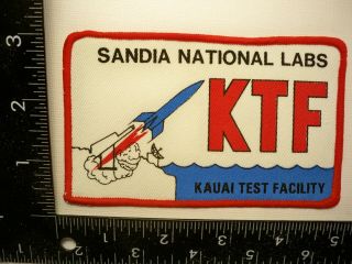 Old Federal Doe Sandia Lab Security Silk Screen Patch Kauai,  Hawaii Missile Test