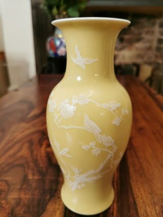 Fine Chinese Yellow - Ground Decorated Vase,  19th Century,  210 Mm