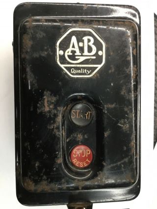 Vintage Rare Allen Bradley 3 phase Start Stop Motor Starter 609 Size 0 2