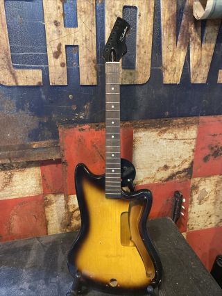 Vintage 1965 Silvertone Silhouette Electric Guitar Body Neck Husk Harmony